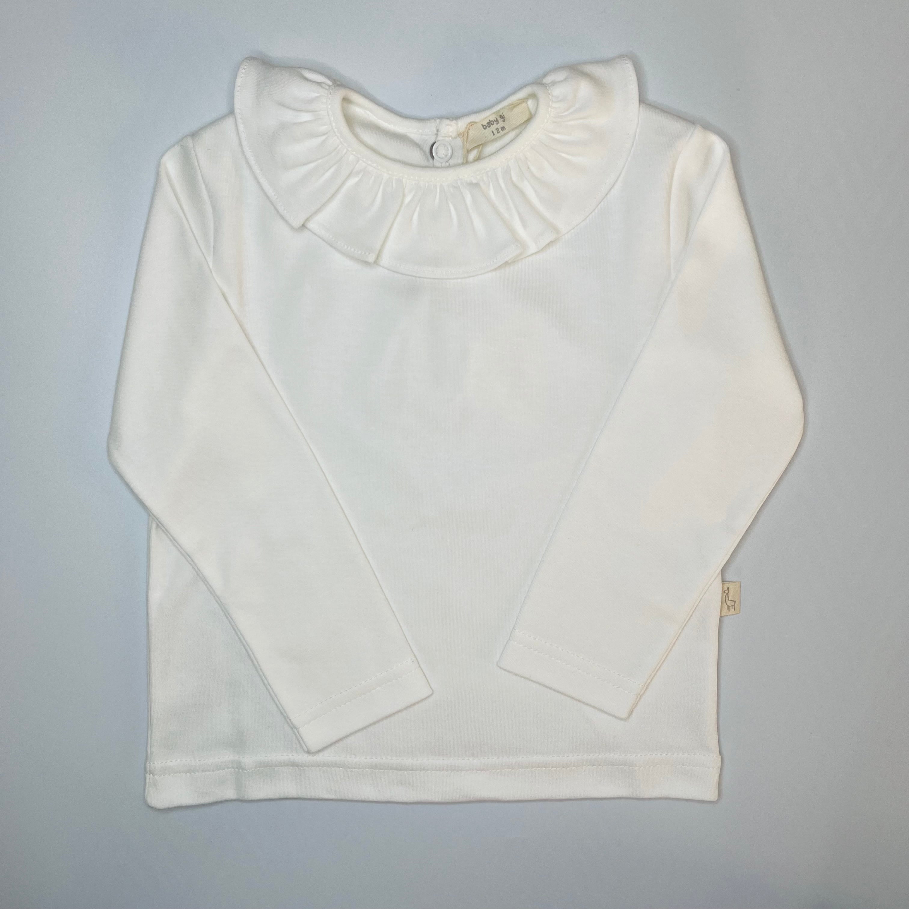 Blouse - Cotton Frill Collar Ivory