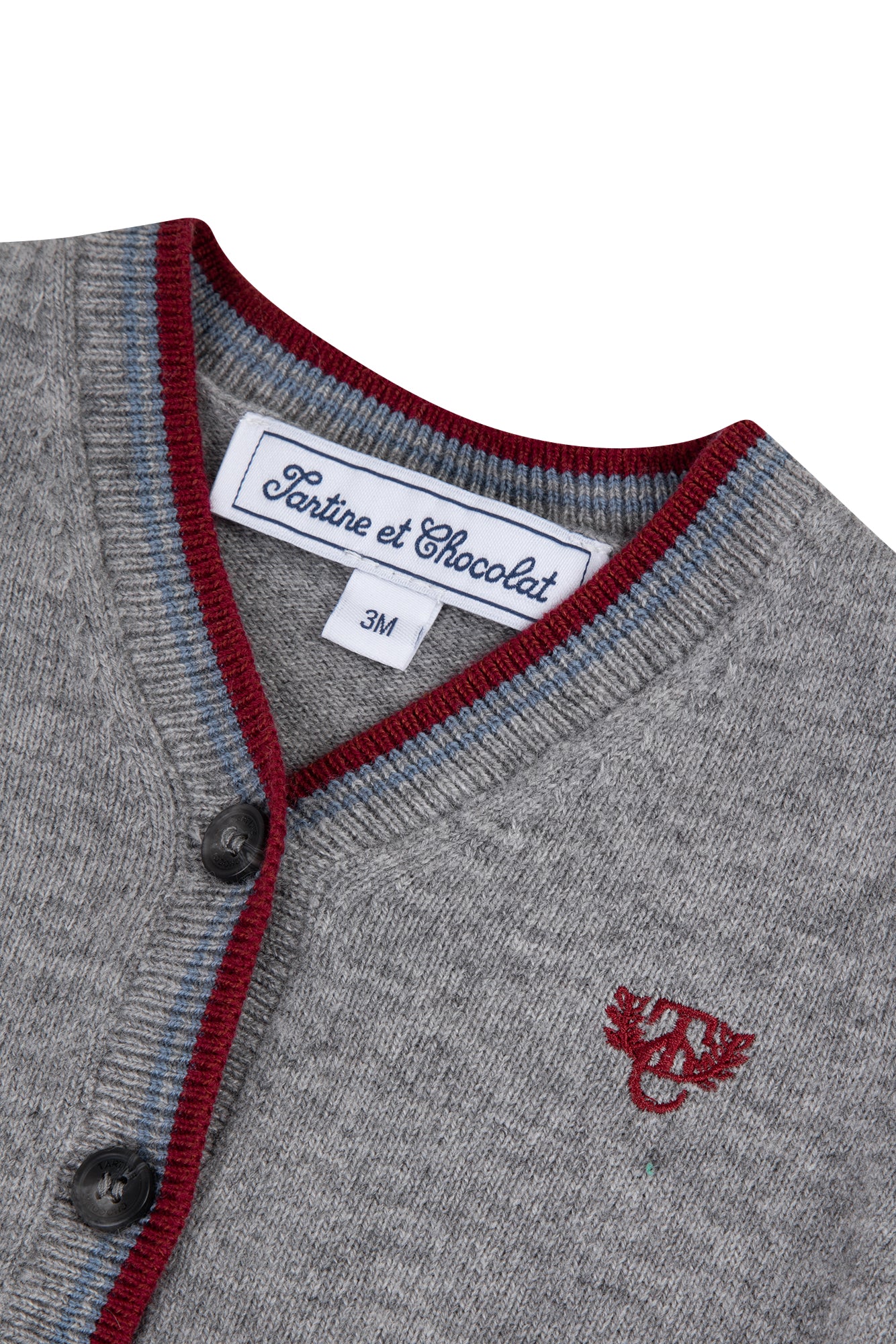 Cardigan - Grey knitted Middle Threatened Grey / 2Y