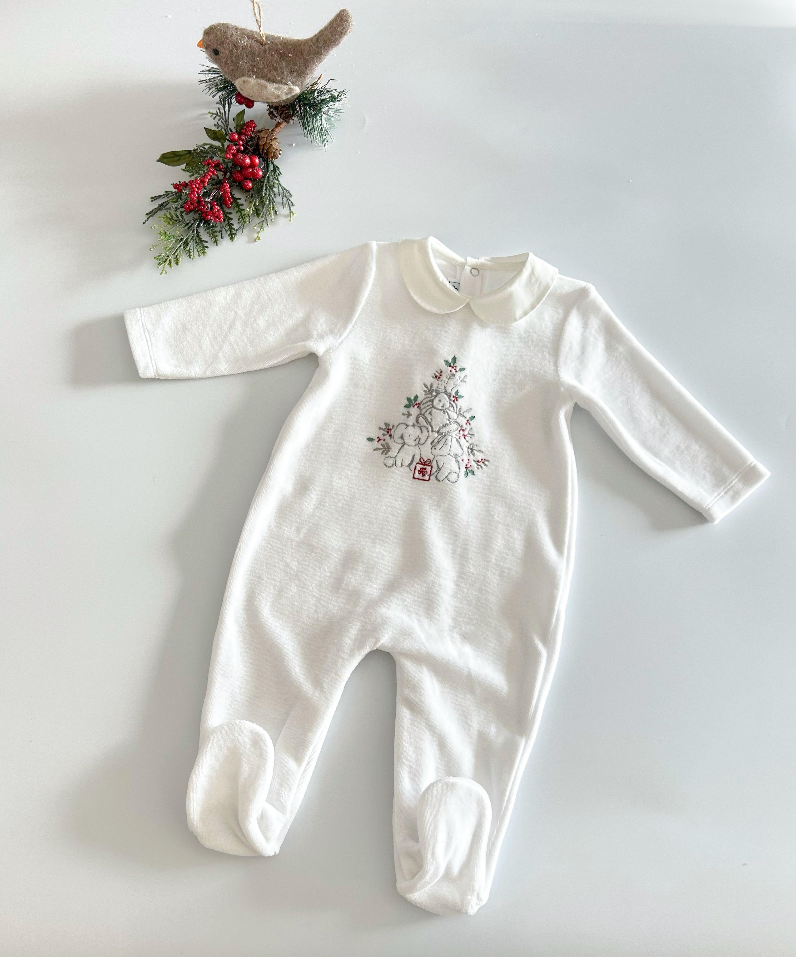 Babygrow - White with Peter Pan collar