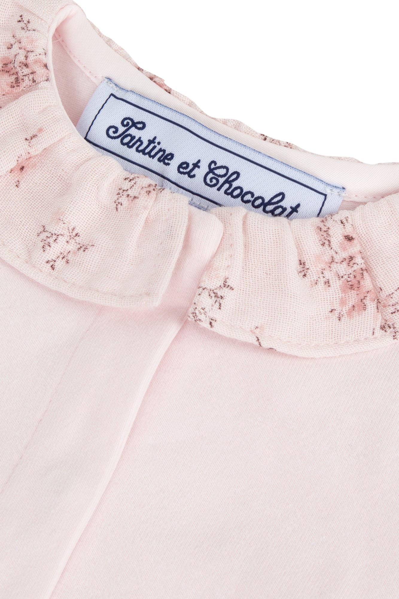 Bodysuit - Pale pink with floral print - Tartine Et Chocolat
