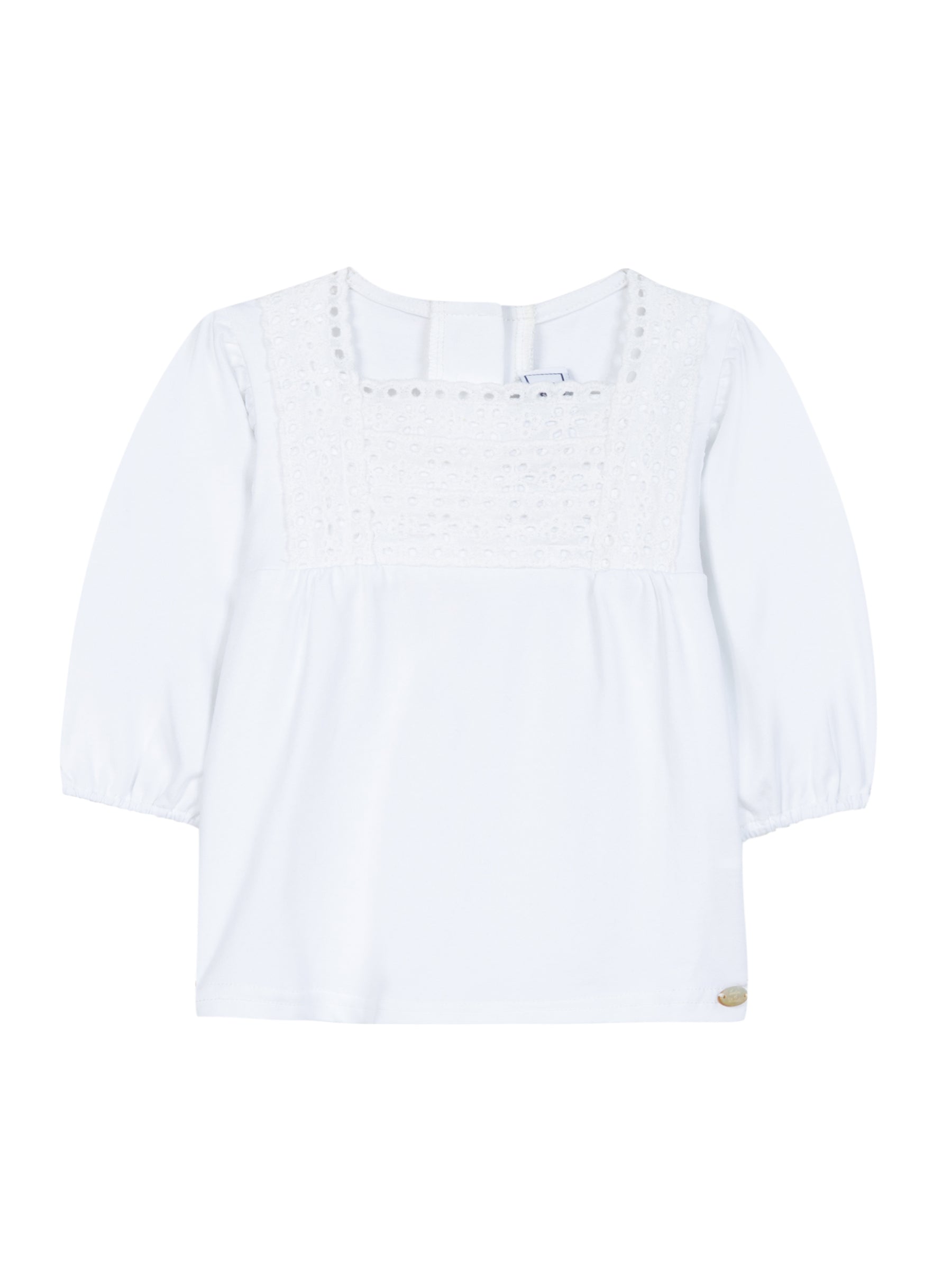 T-shirt - White with broderie anglaise - Tartine Et Chocolat