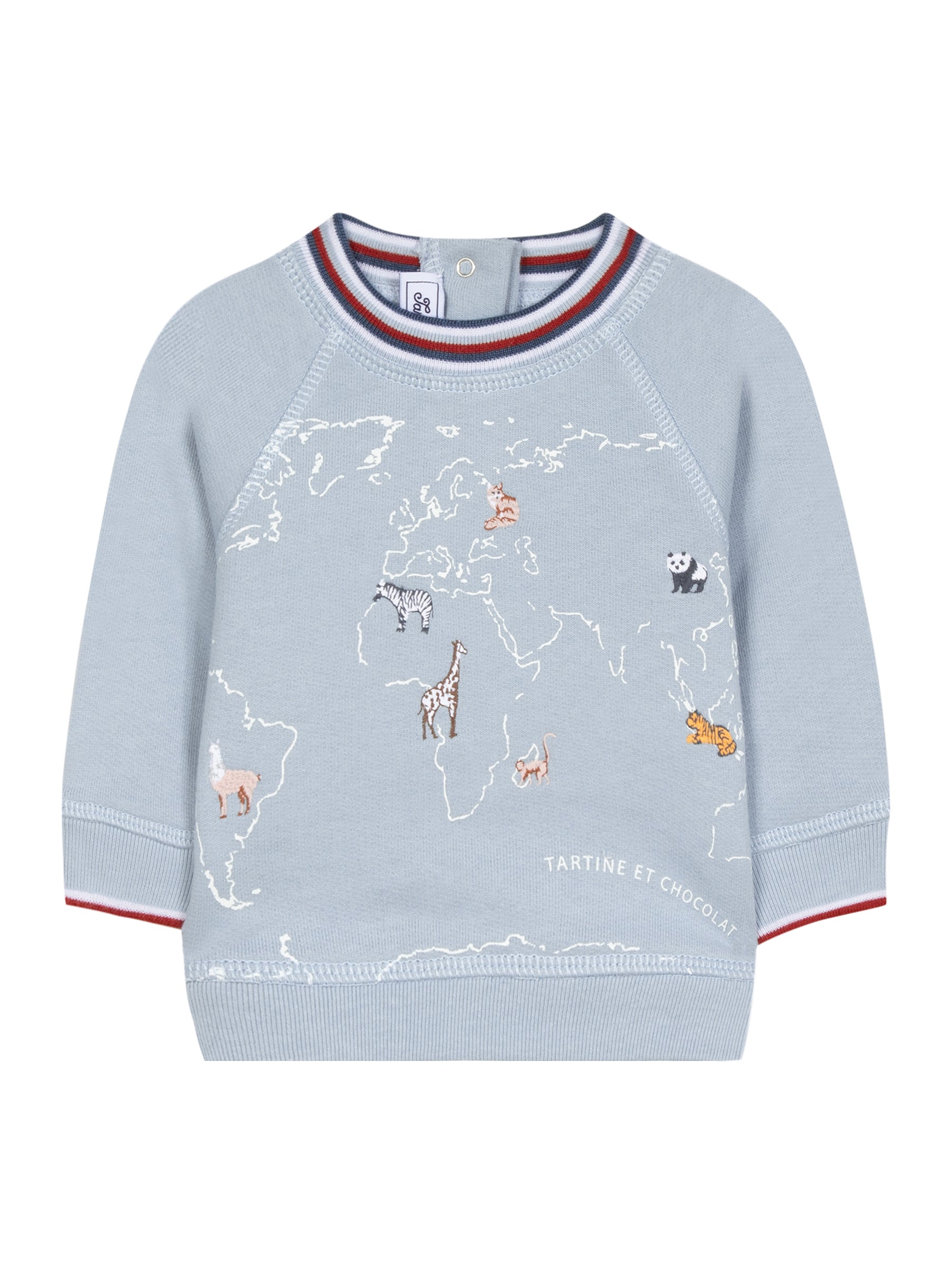 Sweatshirt - Azure fleece with map - Tartine Et Chocolat