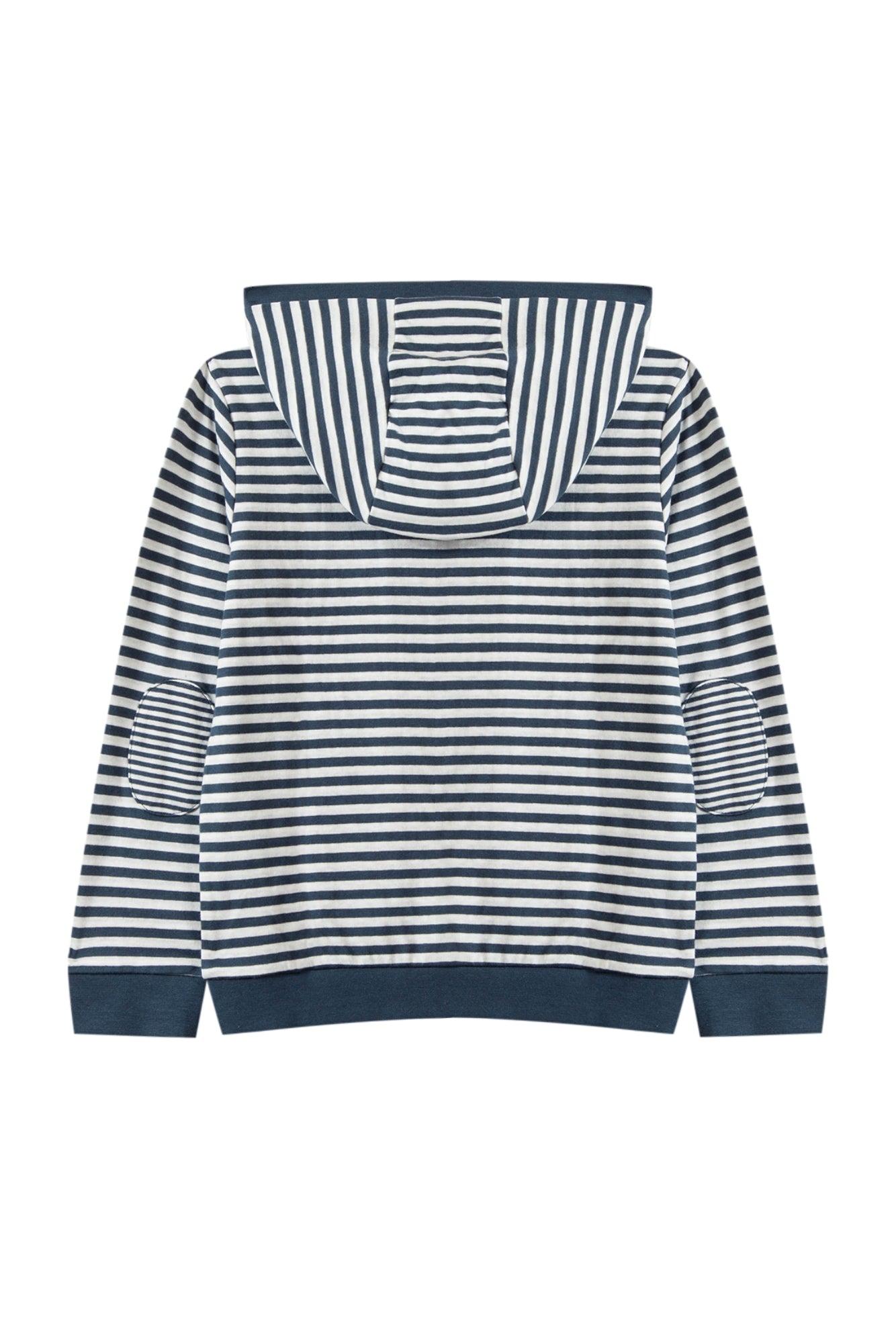 Zipped Sweatshirt - Navy blue striped cotton - Tartine Et Chocolat