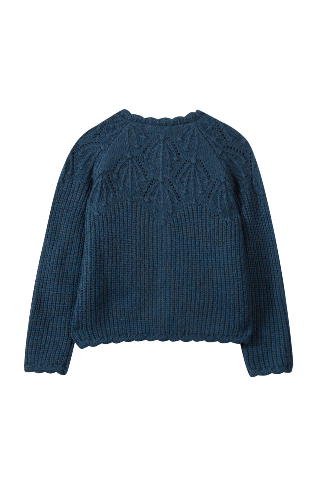 Cardigan - Turquoise openwork jersey Turquoise / 5Y