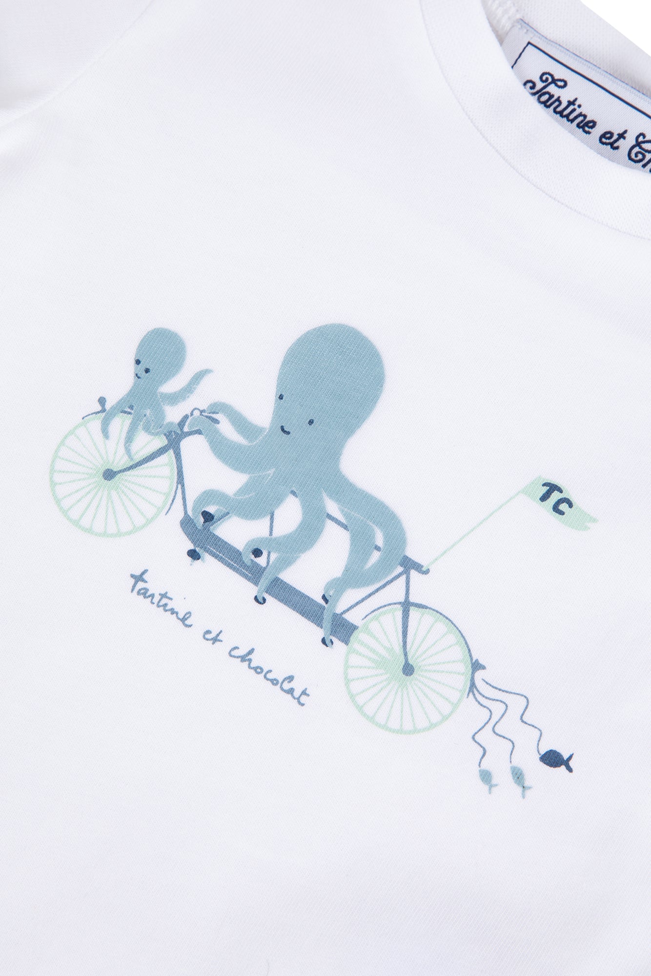 T-Shirt - Green Illustration Octopus Green-Grey / 1Y