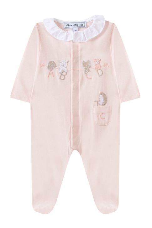 Pyjamas - Pale Pink Alphabet Cotton - Tartine Et Chocolat