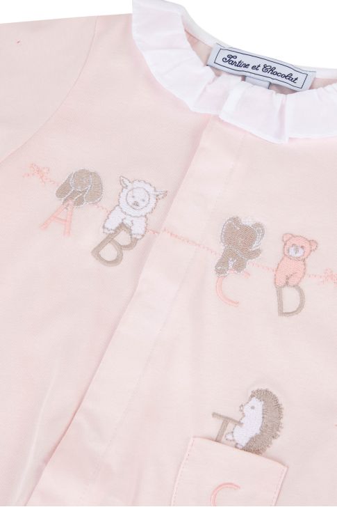 Pyjamas - Pale Pink Alphabet Cotton - Tartine Et Chocolat